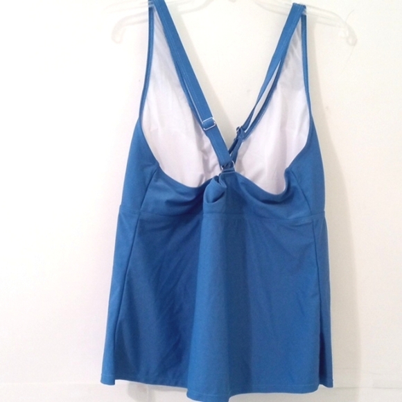 ZAFUL BLUE V-NECK CRISSCROSS BACK HIGH WAIST TANKINI SWIMSUIT SET  SIZE 2XL NWT - Picture 8 of 9